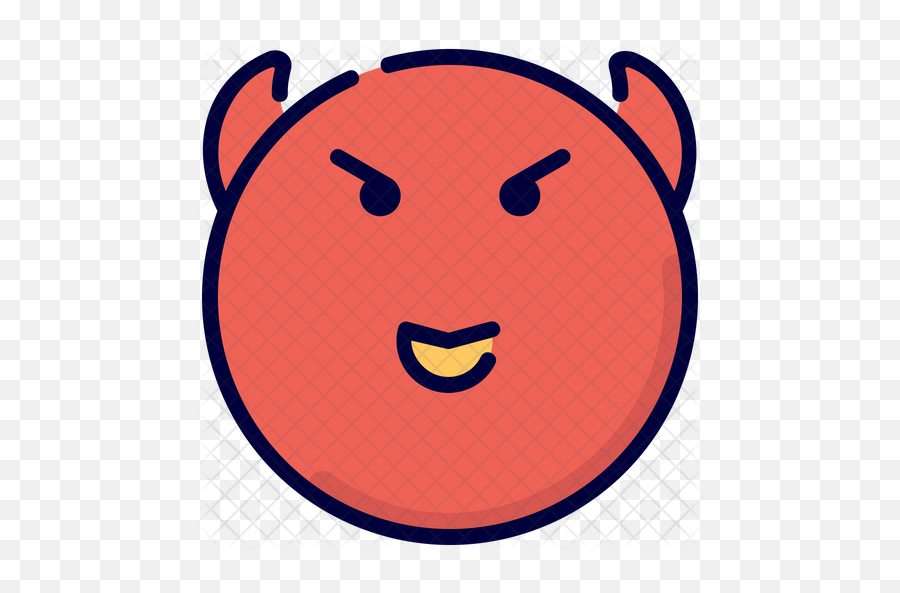 Devil Emoji Icon Of Colored Outline - Circle,Trident Emoji