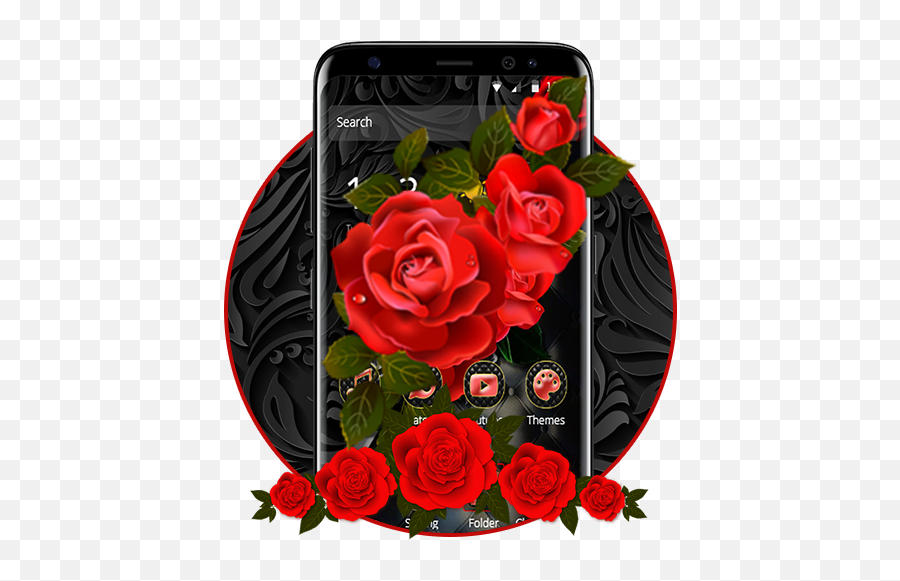 Luxury Black Red Rose Theme - Eu Tenha Mil Motivos Para Sorrir Bom Dia Feliz Domingo Pic Mix Emoji,Red Rose Emoji