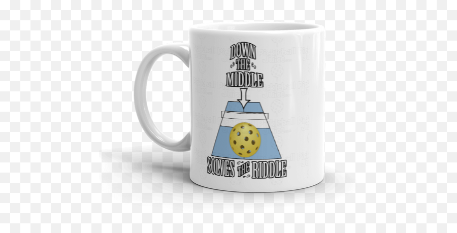 Mug - Down The Middle Solves The Riddle Mug Emoji,Coffee Emoticon