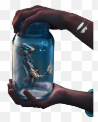 Freetoedit Jar Blue Trapped Hands Alien - Thunderstorm Emoji