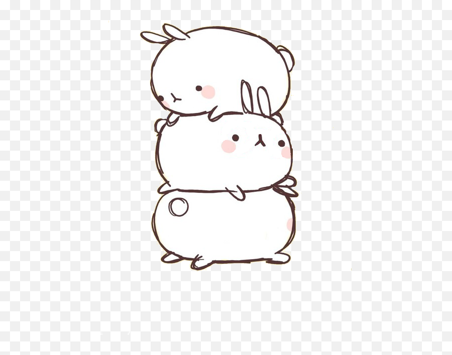 Molang Transparent Cute Picture 2707005 Molang Transparent - Cute Kawaii Black Background Emoji,Bunny Emoticons