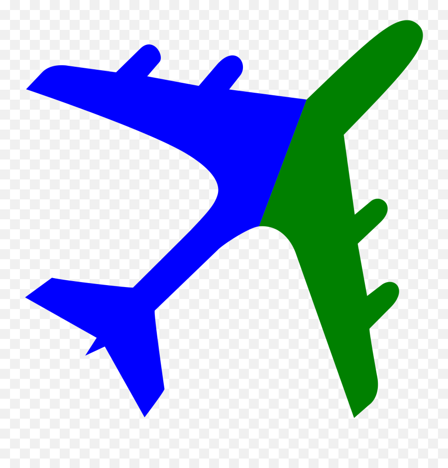 Fileairplane Silhouette Blue Green - Airplane Silhouette Emoji,Flag Airplane Emoji
