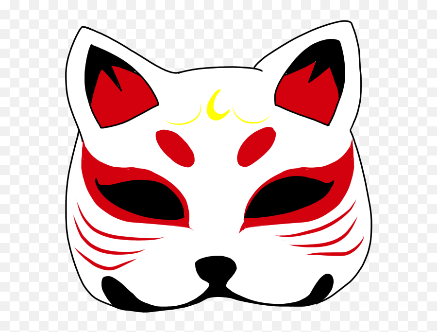 Japan Fox Mask Mascara Japon Sticker By Emoji,Japanese Cat Face Emoji