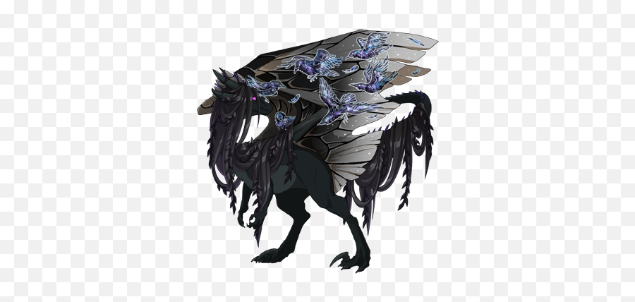 Flight Rising - Flight Rising Black And Pink Dragon Emoji,Fite Me Emoji
