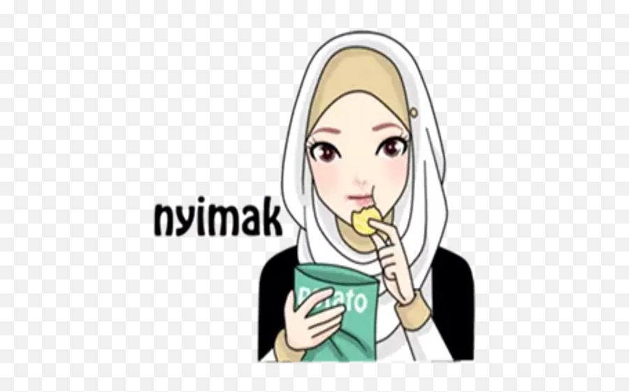 Hijab Sticker 2 - Stickers For Whatsapp Hijab Gaul Sticker Hijab Gaul Sticker Emoji,Hijab Emoji