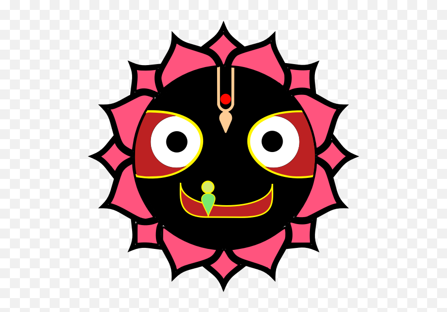 Jagannath - Face Of Jagannath Black Transparent Png Emoji,Flower Girl Emoticon