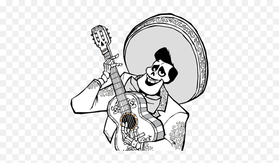 Ernesto De La Cruzgallery Disney Wiki Fandom - Coco Colouring Pages Ernesto Emoji,Guitar Emoji Png
