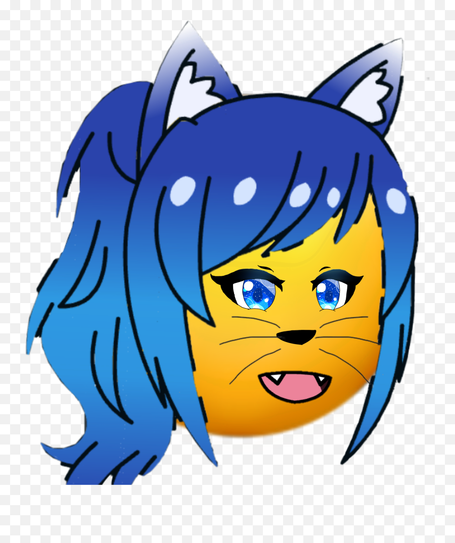 Blue Wolf Emoji - Cartoon,Blue Head Emoji