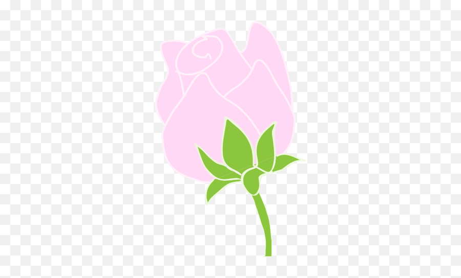 Pink Rose Line Art - Garden Roses Emoji,Sakura Blossom Emoji