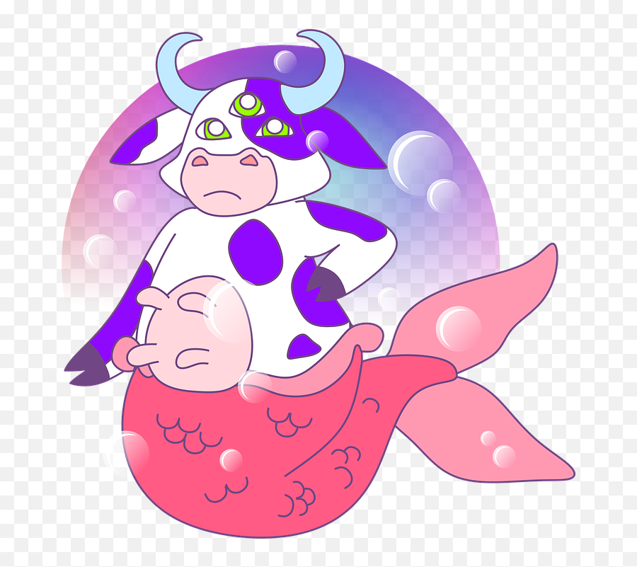 Cow Fish Siren - Cartoon Cow Fish Emoji,Cow Man Emoji