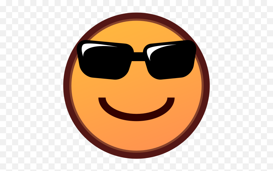 Smiling Face With Sunglasses Emoji For Facebook Email Sms - Transparent Orange Smiley Face,Sunglasses Emoji
