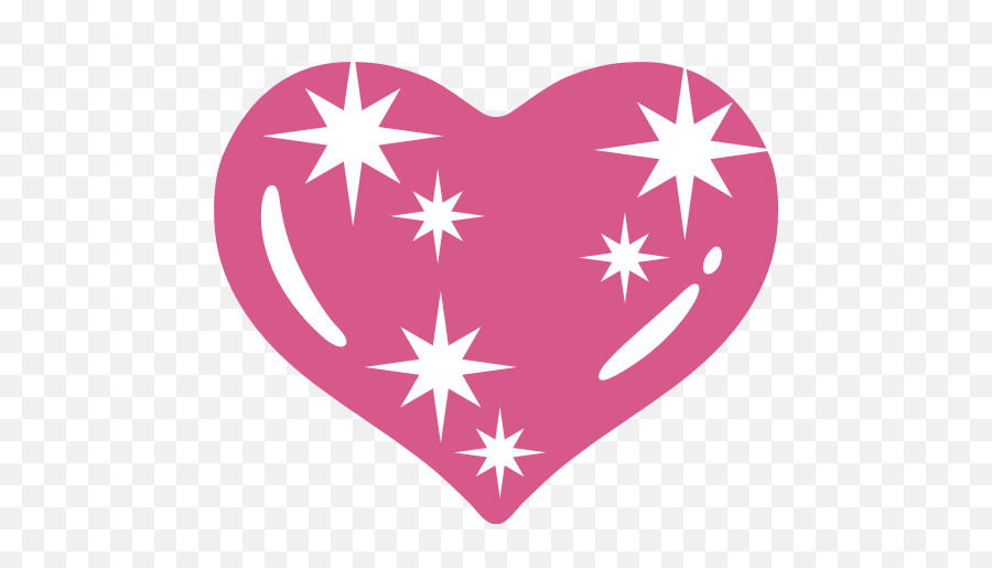Sparkle Heart Emoji Png Picture - Pink Heart With Stars,Heart Emoji On Facebook