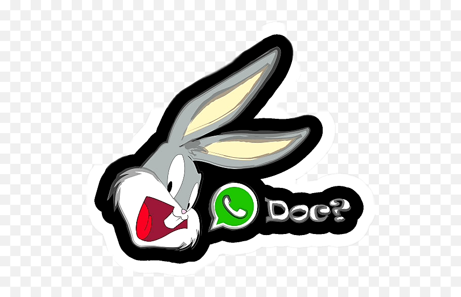Ftestickers Whatsupdoc Rabbit Bugsbunny Bugsbunny What - Illustration Emoji,Bunny Emoji Text Symbol