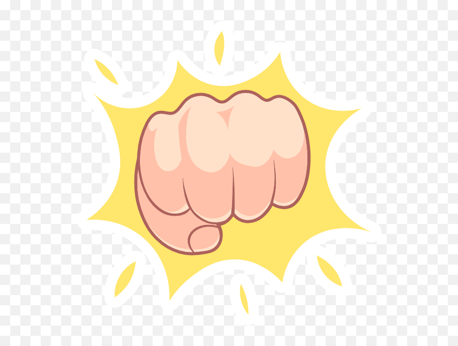 Fist Bump Gesture Sticker - Illustration Emoji,Ticket Gun And Skull Emoji