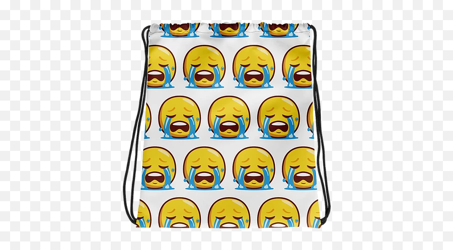Crying Emoji Drawstring Bag - Happy,Crying Emoticon