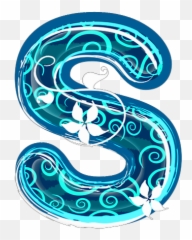 R11 - Blue Flower Ilustrasi poster Huruf Alpha Emoji