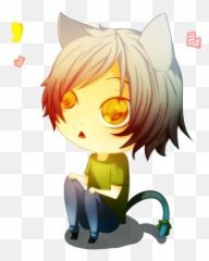 Chibi Emoji Cats Transparent Png - Ears Boy