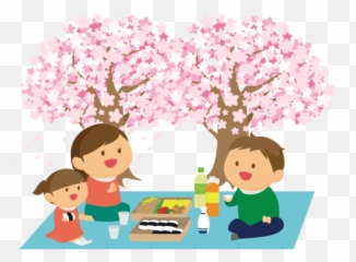Picnic With Cherry Blossom - Viewing Cartoon Emoji