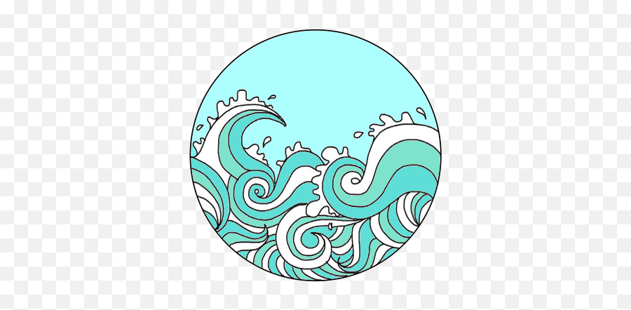Wave Clipart Tumblr - Png Wave Emoji,Ocean Wave Emoticon