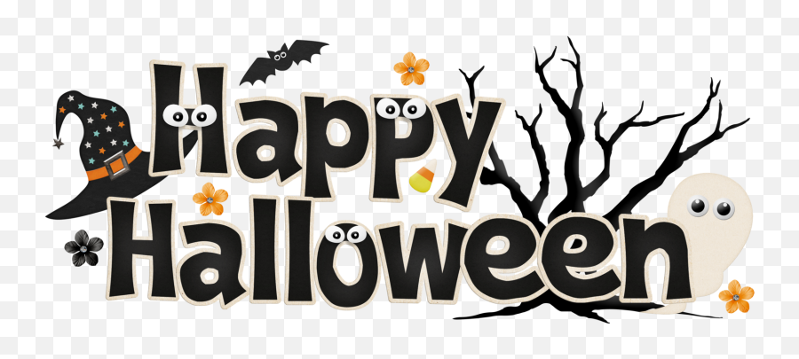 Happy Halloween Text Png 1 - Halloween Clip Art Emoji,Halloween Emoji Text
