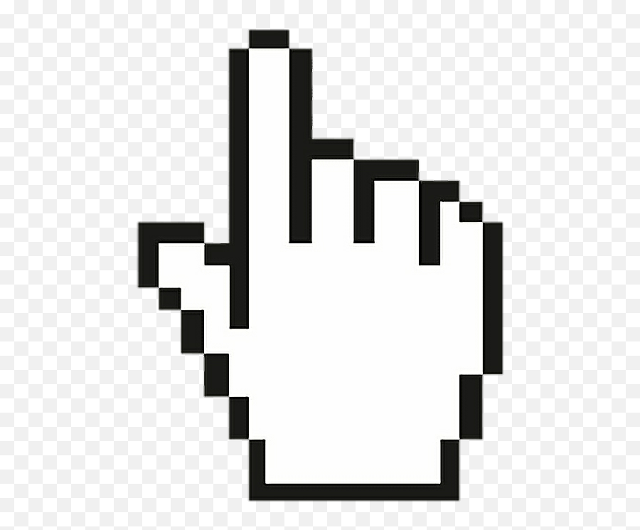 Click Clickclick Finger Pointer White Black Computer - Hand Cursor Emoji,Pointer Finger Emoji