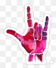 Asl I Love You Hand Sticker - Sign Language Transparent Background Emoji
