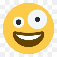Happy Smile Laugh Eyes Size Silly Emoji Emoticon Face - Zany Face,Silly Emoji