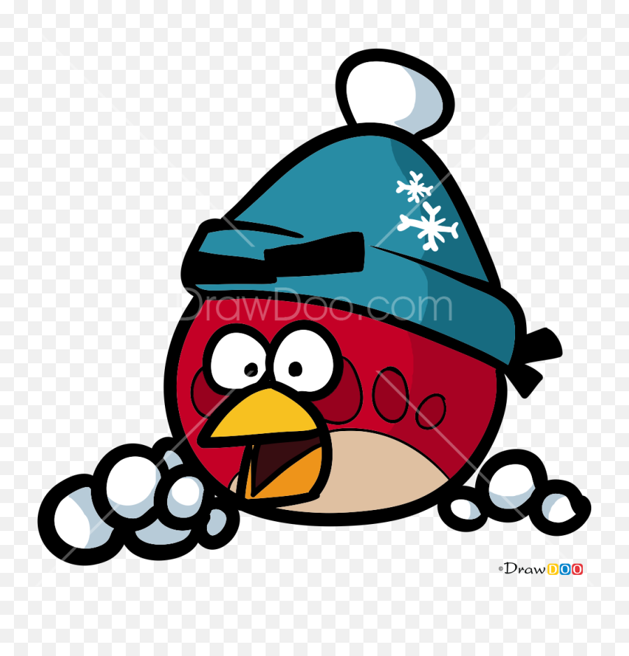 Draw Red Angry Bird Christmas Cartoons - Angry Birds Christmas Red Emoji,Angry Birds Emojis