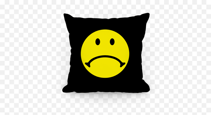 Sad Smiley Face Throw Pillow - Charging Pillow Emoji,Sad Smile Emoji