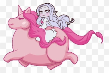 Fat Unicorn Stickers For Android Ios - Princess Riding Unicorn Gif Emoji,Unicorn Emoticons
