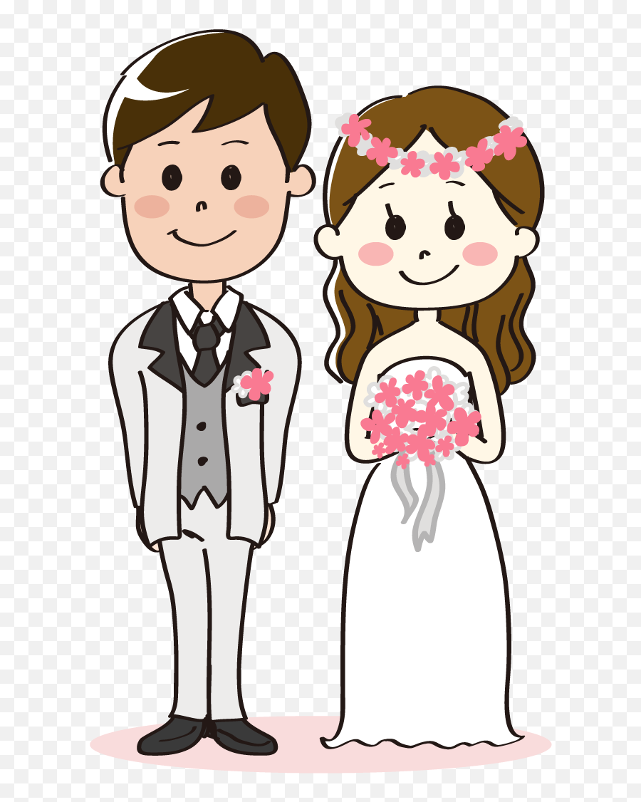 Bride And Groom Kissing Clipart Image - Cartoon Bride And Groom Kissing Clipart Emoji,House And Bride Emoji