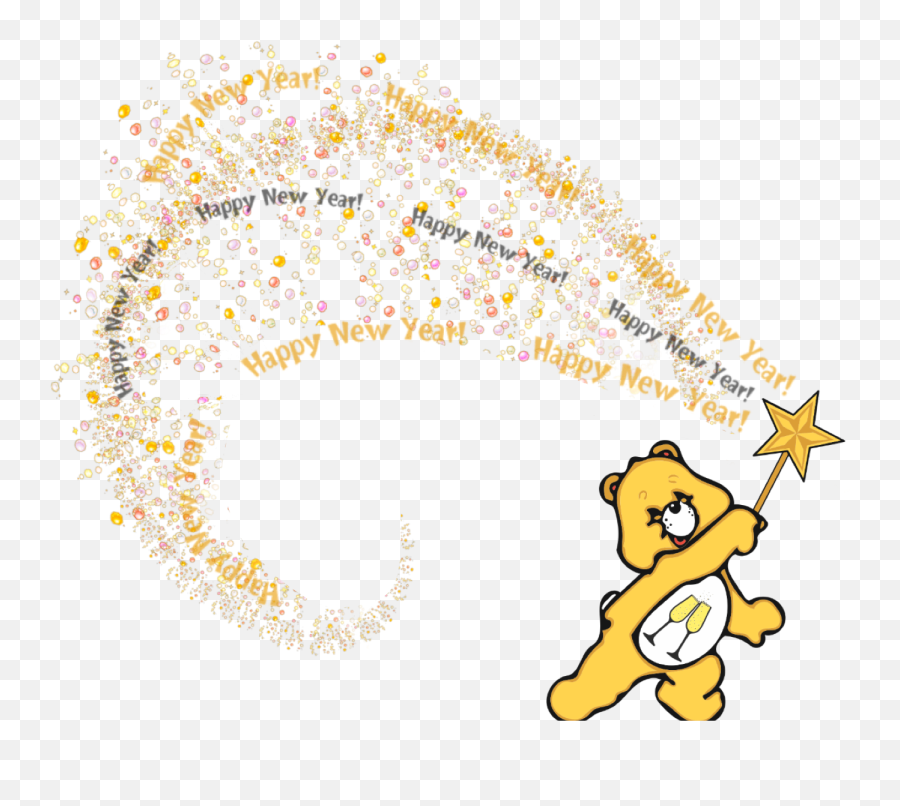 Newyear Happynewyear Carebear Champagne - Cartoon Emoji,Happy New Year Emoji Art