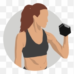Woman Girl Workout - Biceps Curl Emoji,Sweat Emoji Text