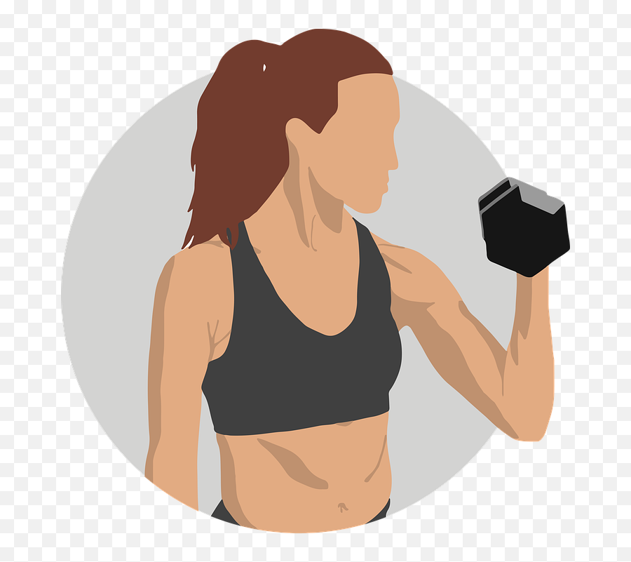 Woman Girl Workout - Biceps Curl Emoji,Sweat Emoji Text