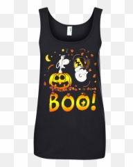 Snoopy And Charlie Brown Boo Halloween - Shirt Emoji