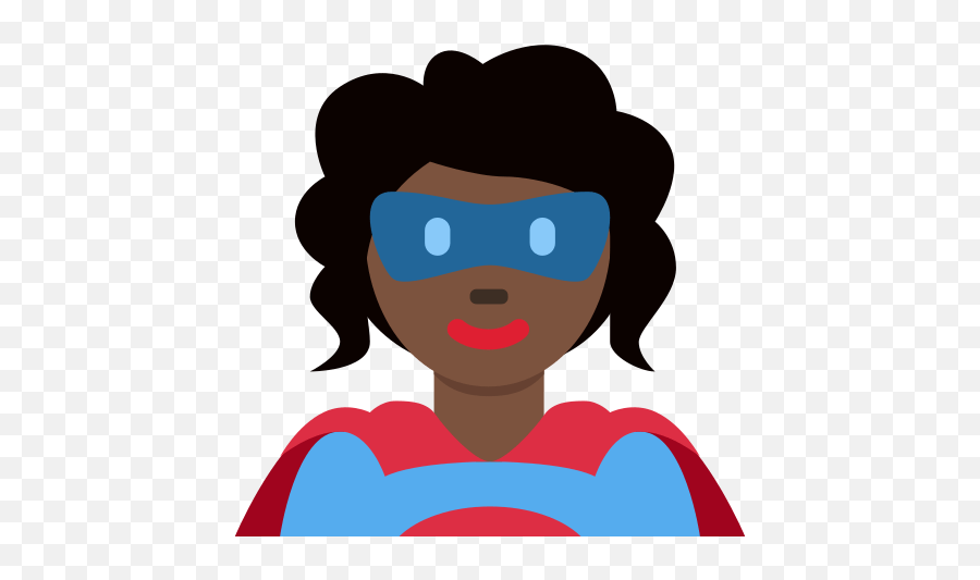 Superhero Emoji With Dark Skin Tone - Cartoon,Afro Emoji Copy And Paste