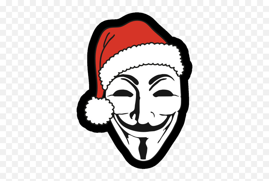 Anonymous Christmas Holidays Sticker - Anonymous Mask Black And White Emoji,Guy Fawkes Emoji
