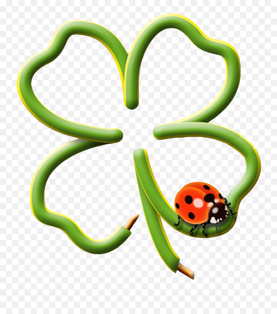 Four Leaf Clover Wire Shaped Luck Lucky Ladybug - Ladybug On Four Leaf Clover Emoji,Four Leaf Clover Emoji