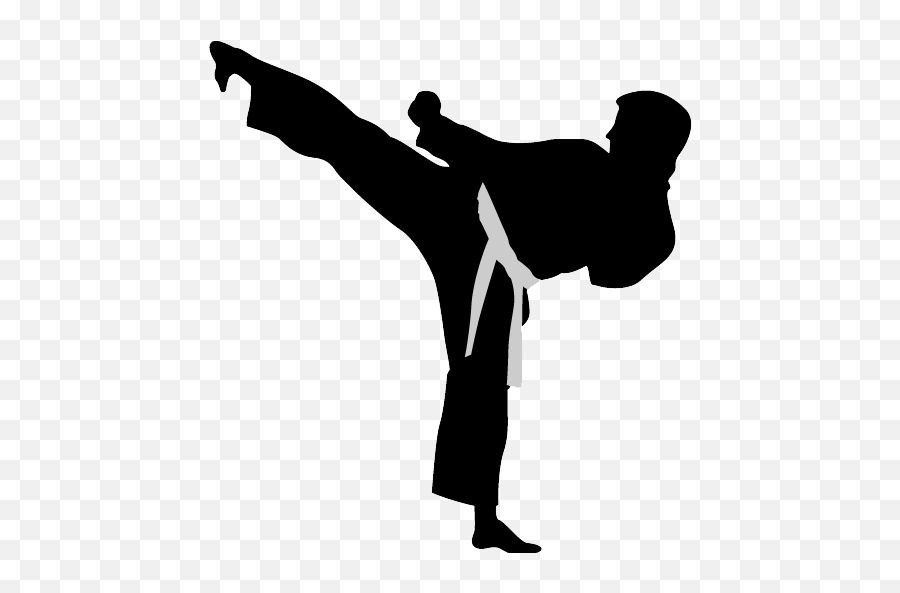 Karate Highkick Icon - Kickboxer Silhouette Emoji,Karate Emoji