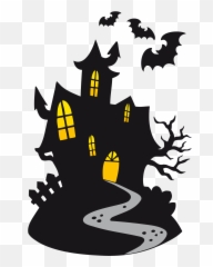 Haunted Castle Clipart - Halloween Haunted House Cartoon Emoji,Palace Emoji