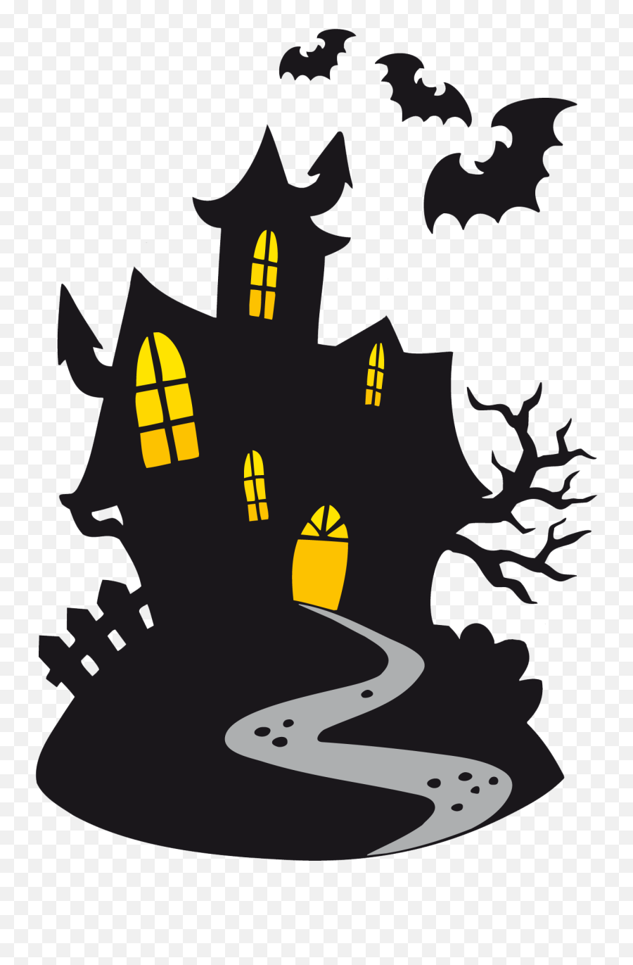 Haunted Castle Clipart - Halloween Haunted House Cartoon Emoji,Palace Emoji