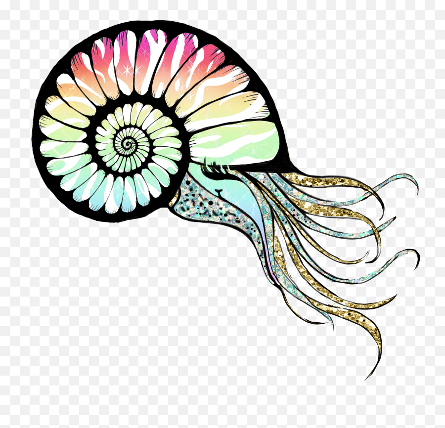Shellfish Rainbow Underthesea Swim Swimming Seacreature - Clip Art Emoji,Swimming Emoji