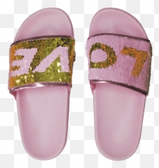 Slides Love Reversible Sequins - Pool Shoes Emoji