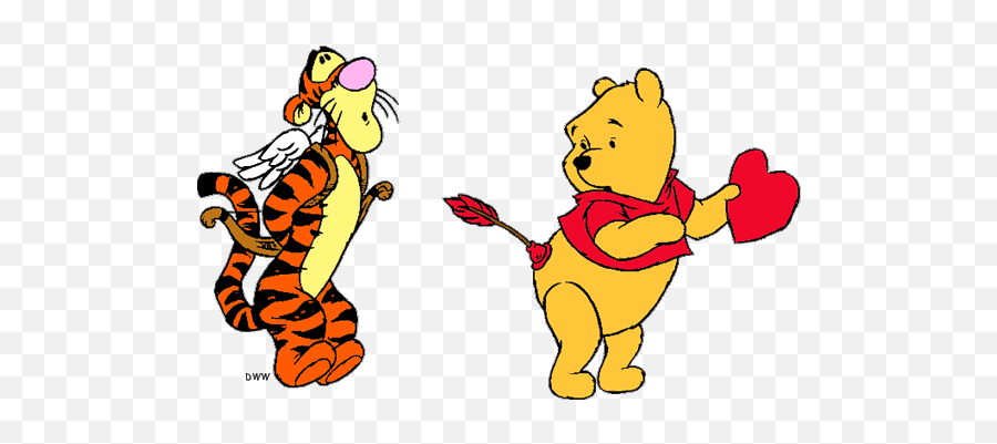 Valentines Day Disney Valentine Clip Art 2 - Clipartix Winnie The Pooh And Tigger Valentines Day Emoji,Happy Valentines Day Emoji