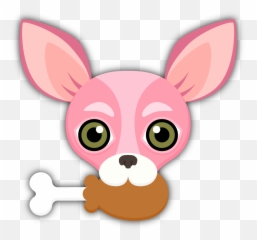 Pink Valentines Chihuahua Emoji Stickers - Chihuahua Emoji,Chicken Leg Emoji