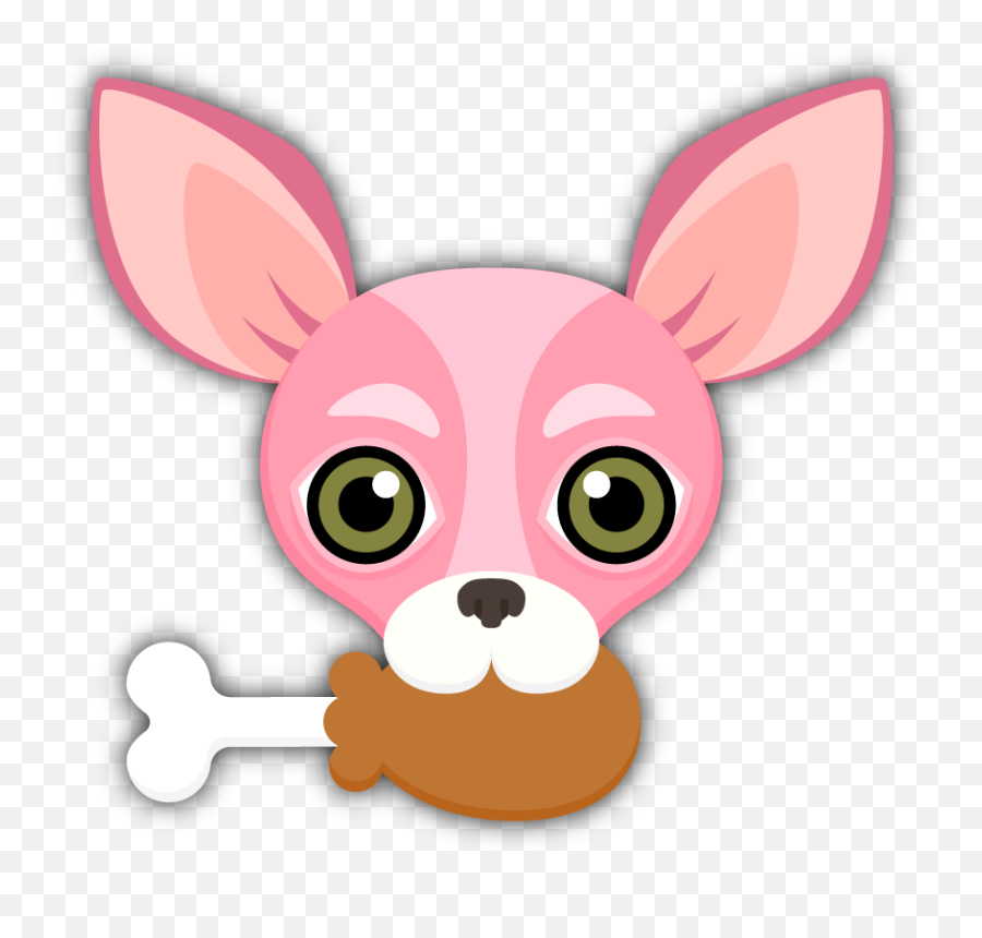 Pink Valentines Chihuahua Emoji Stickers - Chihuahua Emoji,Chicken Leg Emoji