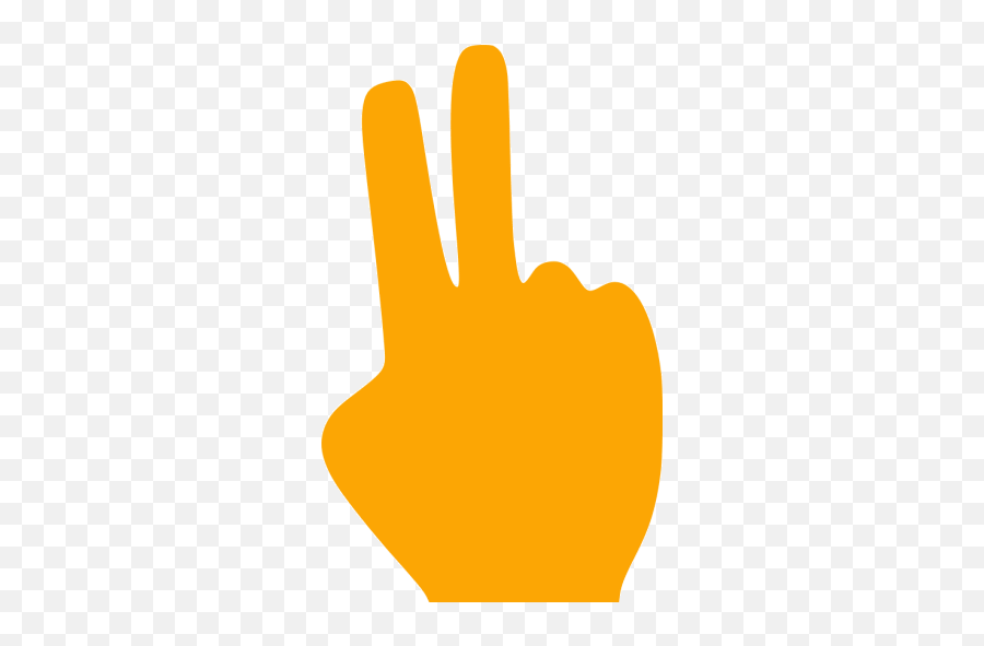 Orange Two Fingers Icon - Free Orange Hand Icons Two Fingers Gif Png Emoji,Finger Emoticon