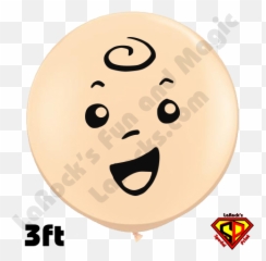 3 ft Round Baby Face Blush Balloon Juan Gonzales Qualatex 2CT - Happy Emoji