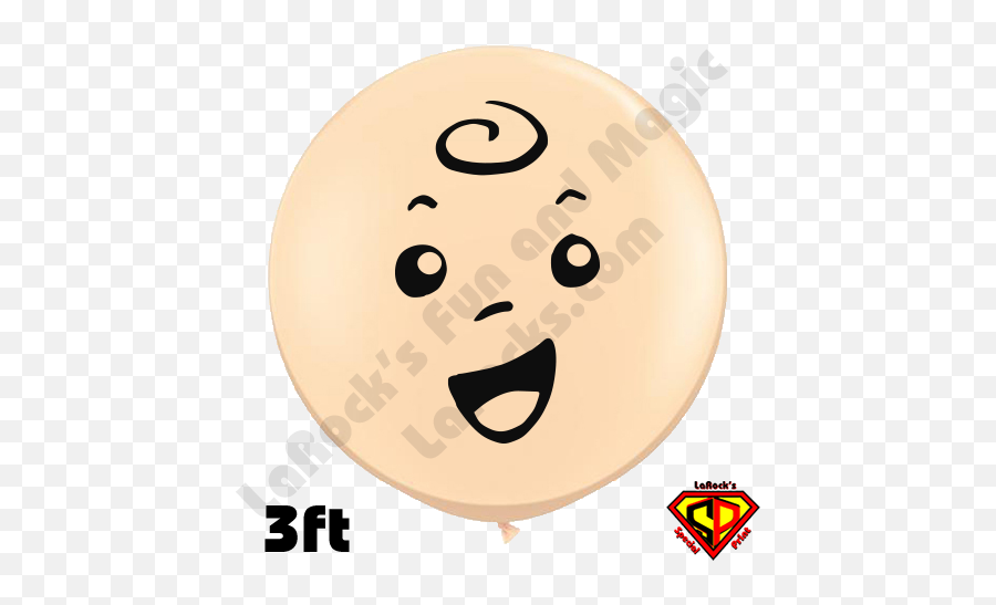 3 Ft Round Baby Face Blush Balloon By Juan Gonzales Qualatex 2ct - Happy Emoji,Patriotic Emoticon