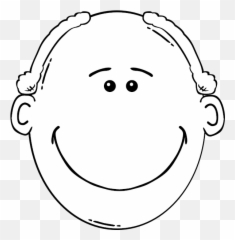 Balding Man Smiling Outline Vector Image - Angry Clip Art Black And White Emoji,Shy Emoticon